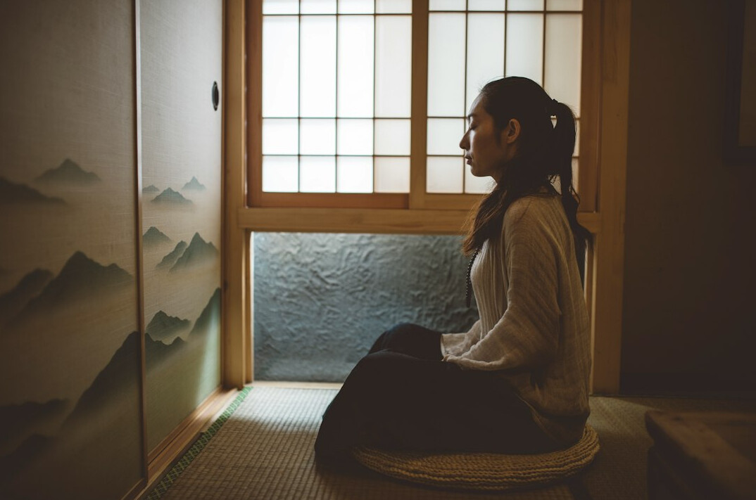 person practicing mindfulness meditation