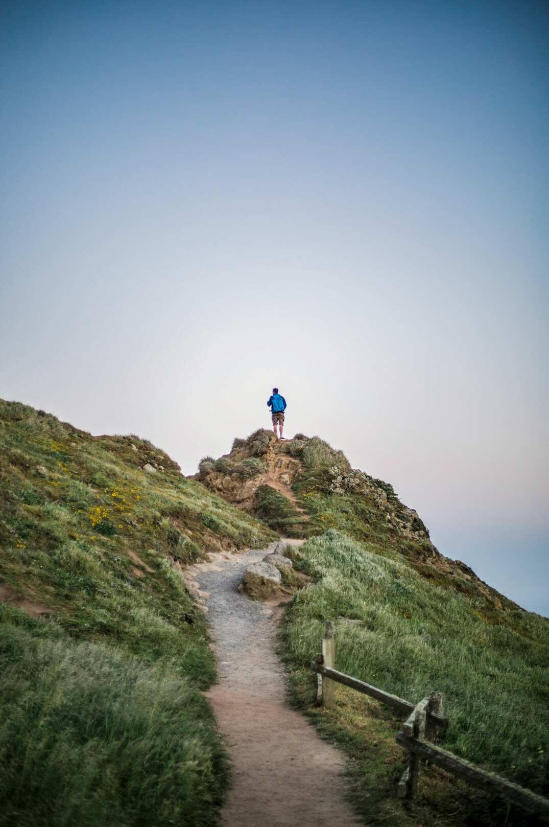 person hiking mountain