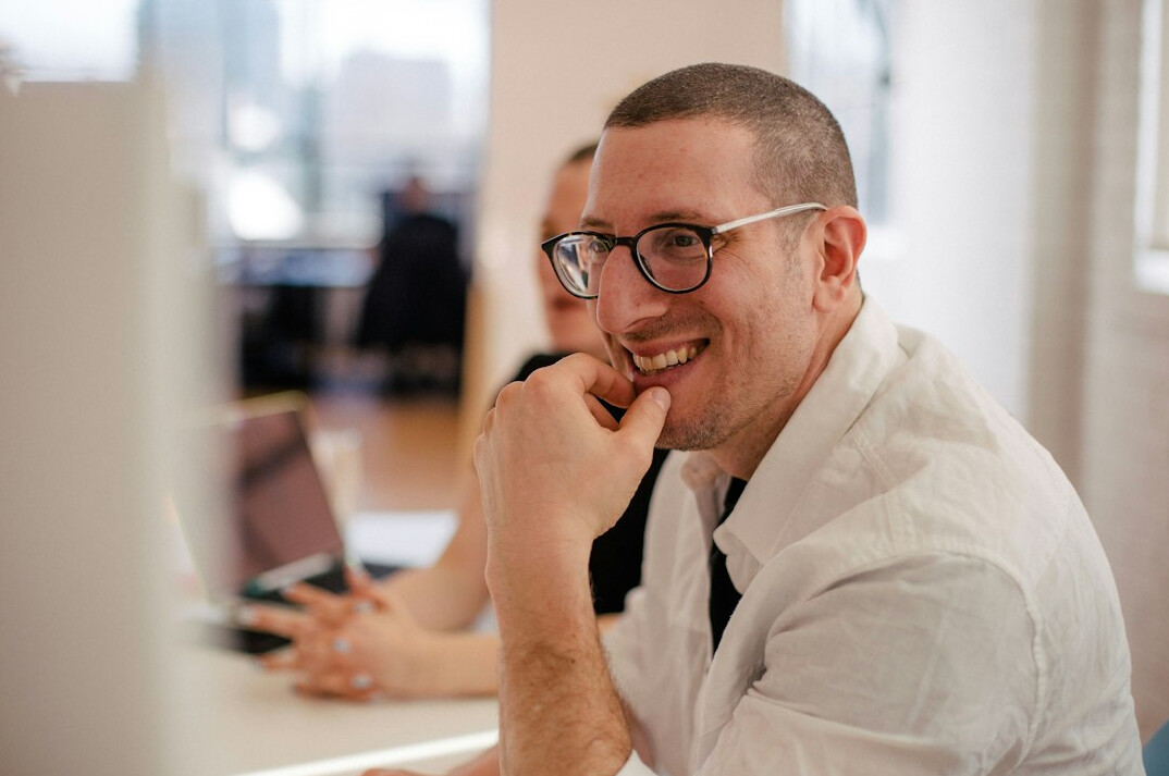person listening in meeting