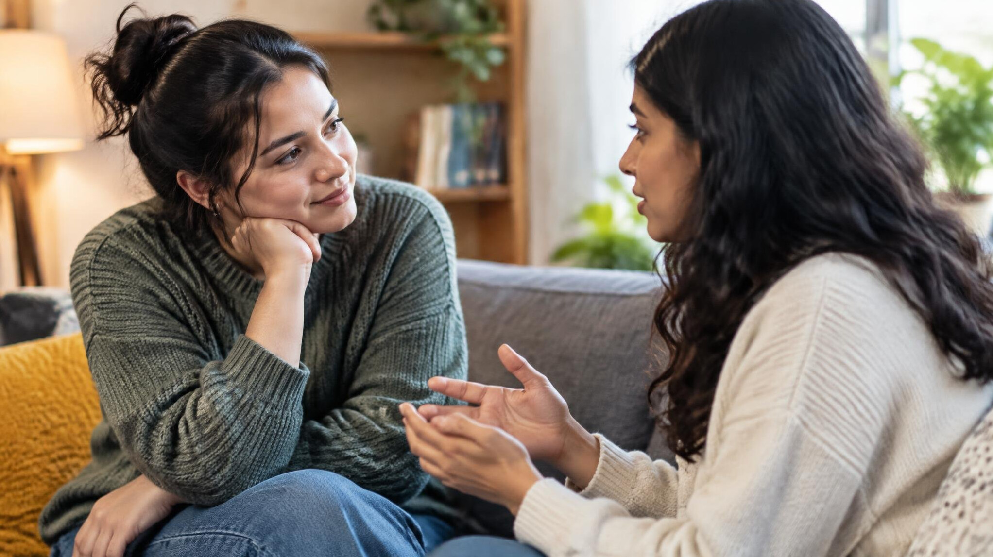 two people having conversation